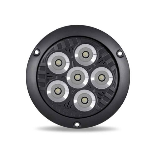 4" Legacy Series Flange Mount Black Round LED Work Light - Spot Beam | 2000 Lumens-TLED-UX8