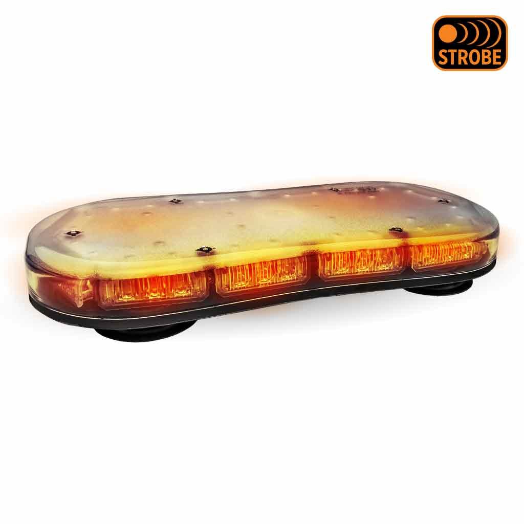TLED-W16_ANGLE_ON 14" Class 1 Light Bar Vacuum Magnet Mount LED Warning Light - Dual Switch Cigarette Plug | 36 Flash Patterns - Image 4