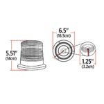 Beacon Medium Profile Permanent Mount LED Warning Light - Amber | 1 Flash Pattern - Image 3