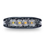 Class 1 Warning Series Surface Mount Split 2-color Slim LED Directional - White & Amber | 36 Flash Patterns | 4 Diodes-TLED-W34AW