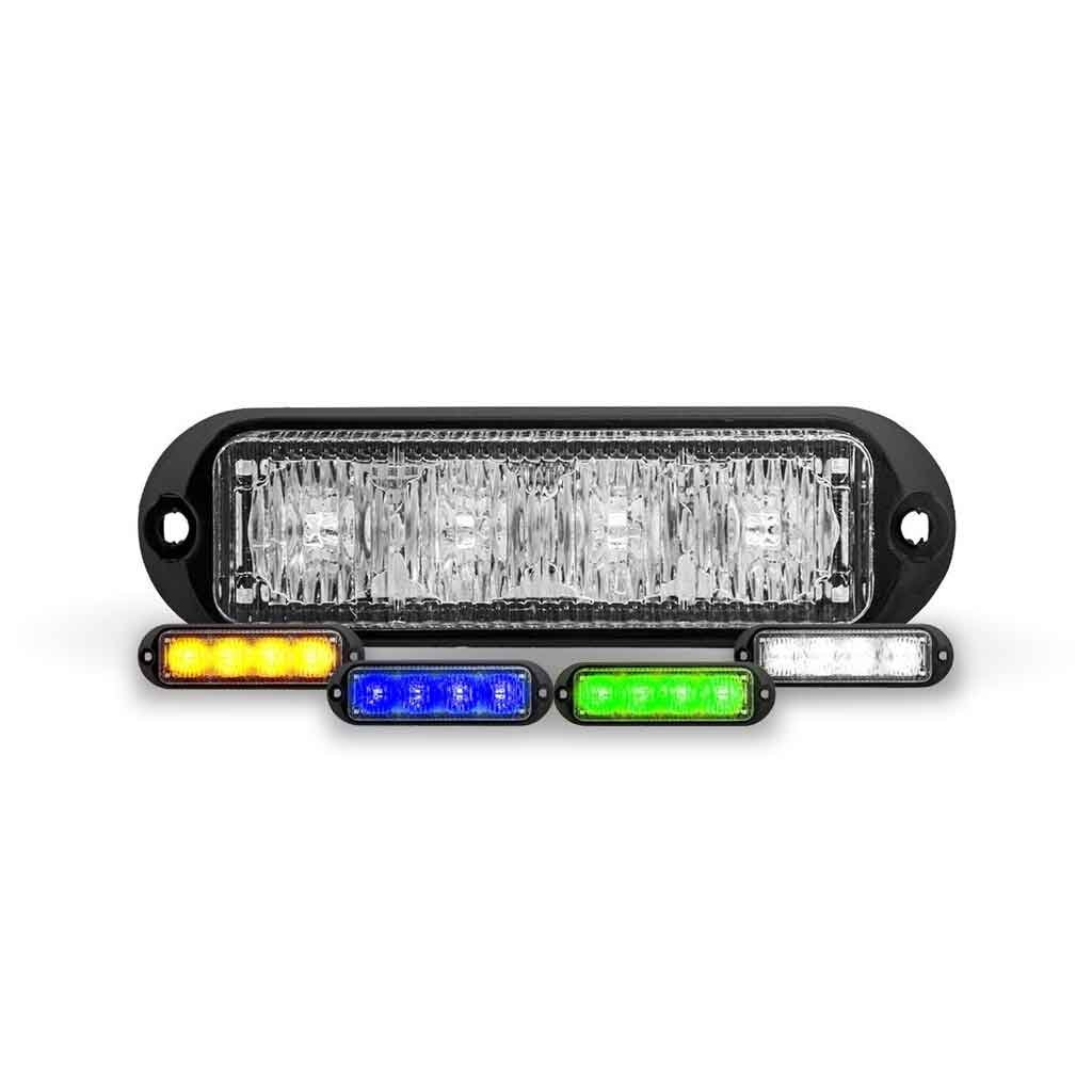 Class 1 Warning Series Surface Mount 4-solid Color LED Directional - Amber/White/Blue/Green | 36 Flash Patterns | 4 Diodes-TLED-W34FC