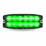 Dual Solid Color Directional LED Slim Surface Strobe Light - Amber / Green Strobe - Image 3
