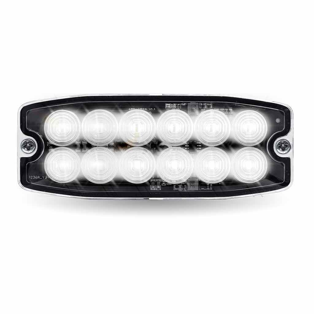TLED-W412AW_FRONT_FUNC2 Dual Solid Color Directional LED Slim Surface Strobe Light - Amber / White Strobe - Image 3