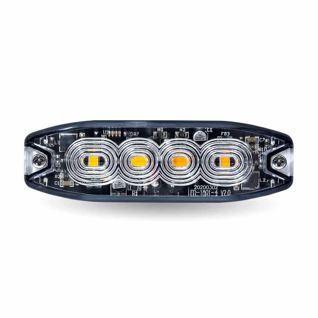 Dual Solid Color Directional LED Slim Surface Strobe Light - Amber / Blue Strobe-TLED-W44AB