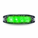 Dual Solid Color Directional LED Slim Surface Strobe Light - Amber / Green Strobe - Image 3
