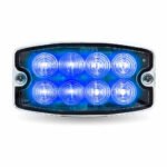 Dual Solid Color Directional LED Slim Surface Strobe Light - Amber / Blue Strobe - Image 3