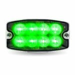 Dual Solid Color Directional LED Slim Surface Strobe Light - Amber / Green Strobe - Image 3