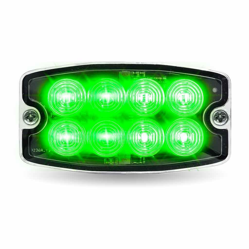 TLED-W48AG_FRONT_FUNC2 Dual Solid Color Directional LED Slim Surface Strobe Light - Amber / Green Strobe - Image 3