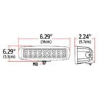 6" Rectangle LED Work Lamp with Strobe Function - Spot Beam | 1400 Lumens - Image 6