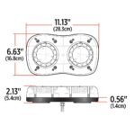 11" Light Bar Permanent Mount LED Warning Light - Switch & Button Controller | 3 Flash Patterns - Image 7