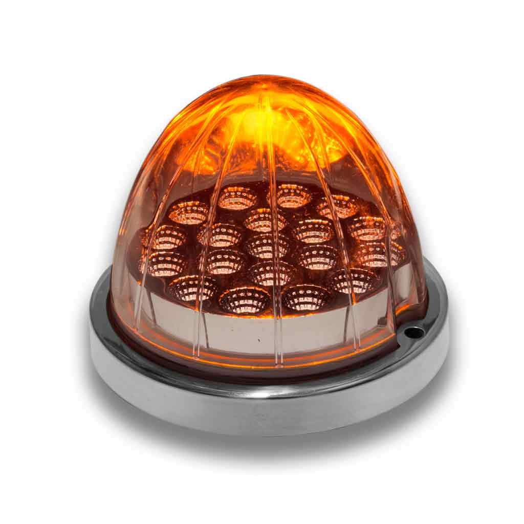 TLED-WCA_FRONT_ON Clear Amber Clearance & Marker Watermelon LED Light - 19 Diodes - Image 2