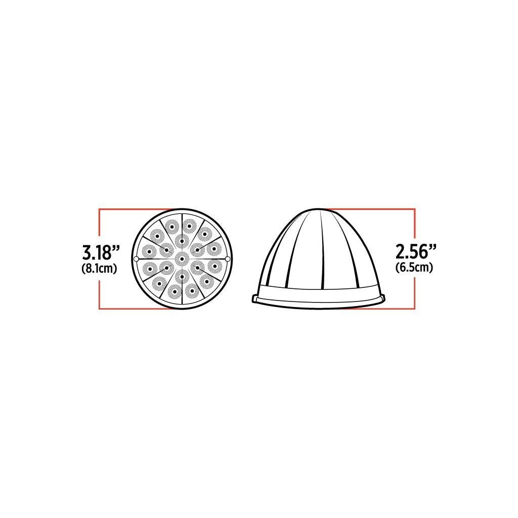 TLED-WCR_TECH Clear Red Clearance & Marker Watermelon LED Light - 19 Diodes - Image 2