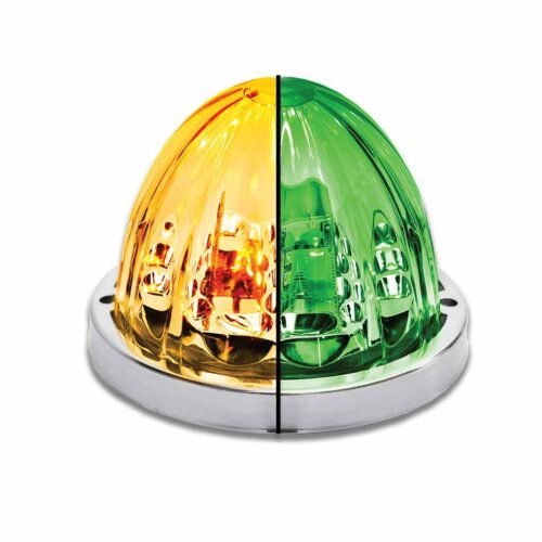 Amber Clearance & Marker to Green Auxiliary Star-Burst Watermelon LED Light - 19 Diodes-TLED-WTAG