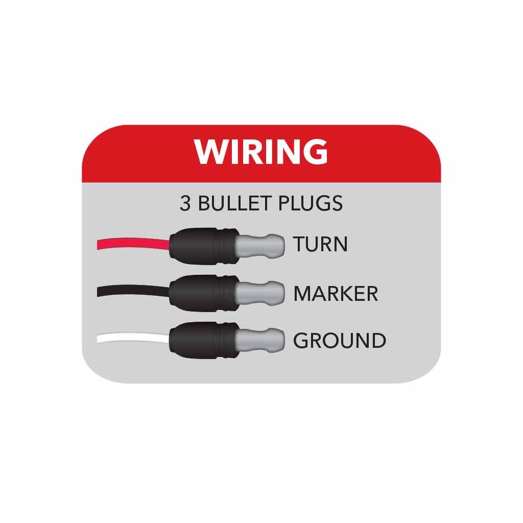 TLED-WTCA_WIRING Clear Amber Clearance & Marker Star-Burst Watermelon LED Light - 19 Diodes - Image 4