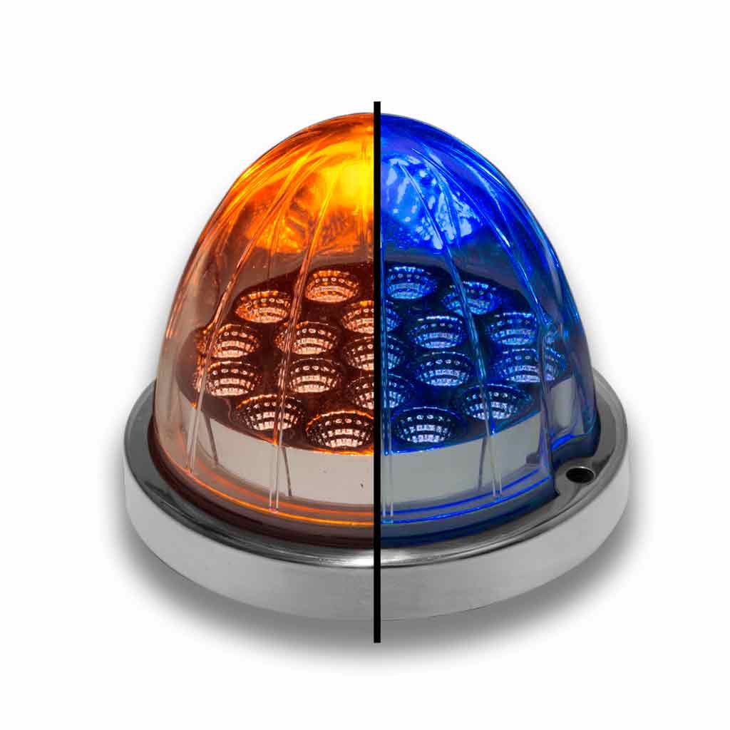 Amber Clearance & Marker to Blue Auxiliary Watermelon LED Light - 19 Diodes-TLED-WXAB