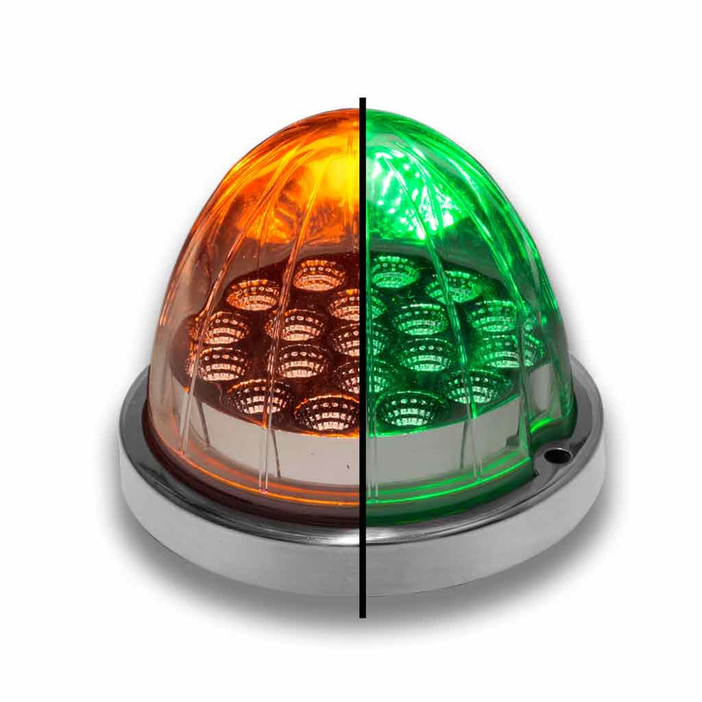 Amber Clearance & Marker to Green Auxiliary Watermelon LED Light - 19 Diodes-TLED-WXAG
