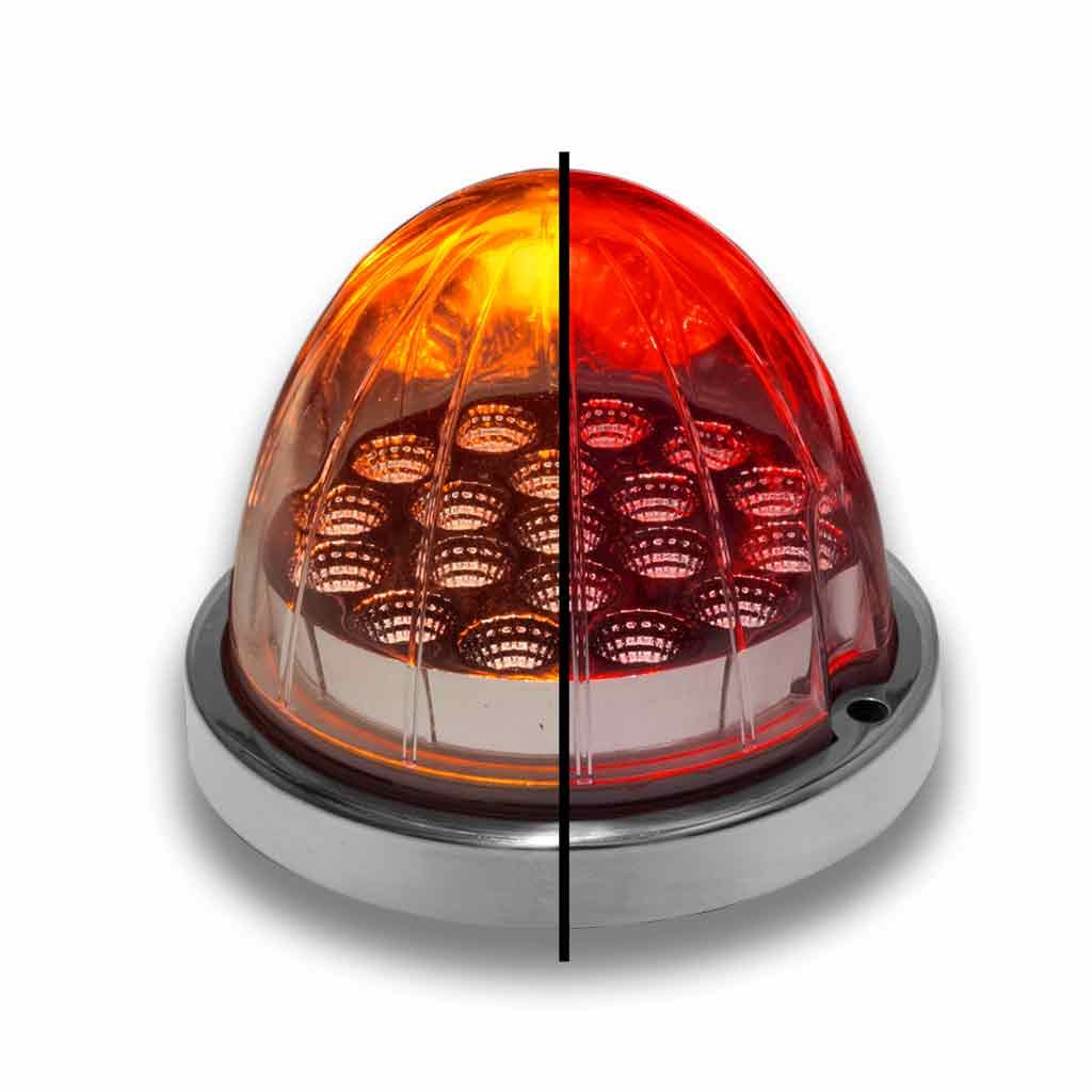 Amber Clearance & Marker to Red Auxiliary Watermelon LED Light - 19 Diodes-TLED-WXAR