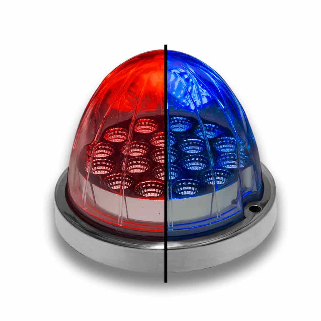 Red Clearance & Marker to Blue Auxiliary Watermelon LED Light - 19 Diodes-TLED-WXRB