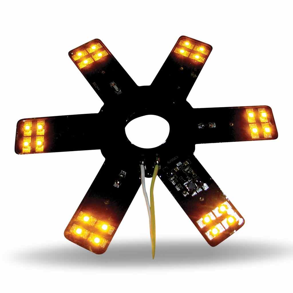 8" Amber Auxiliary Star LED Light for 15" Donaldson/Vortox Air Cleaners - 24 Diodes-TLED-X1A