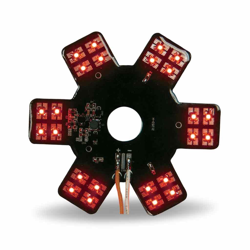 5" Red Auxiliary Star LED Light for 13" & 15" Donaldson/Vortox Air Cleaners - 24 Diodes-TLED-X3R