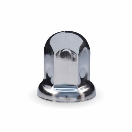 33mm Push On Nut Cover with Flange - Chrome Metal-TNUT-F1