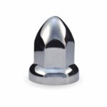 33mm Push On Nut Cover with Flange - Chrome ABS Plastic-TNUT-F2
