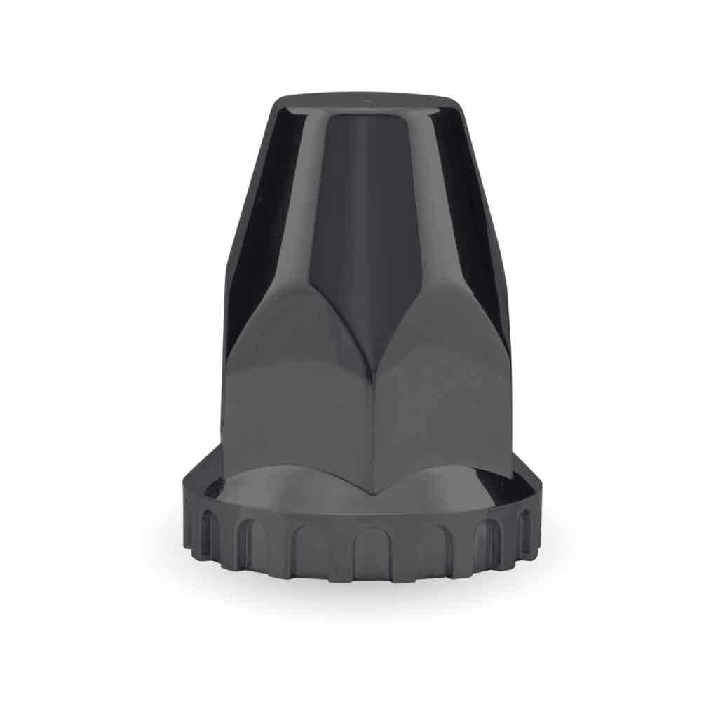 33mm Black Threaded Nut Cover with Flange - Chrome ABS Plastic-TNUT-F2TB