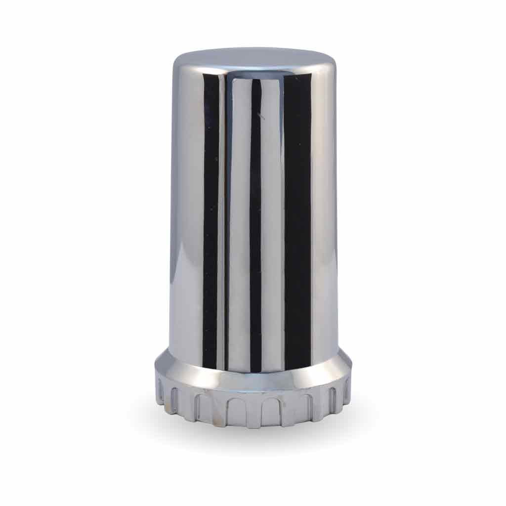 33mm Threaded Long Nut Cover with Flange - Chrome ABS Plastic-TNUT-F2TL
