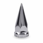 33mm Pointed Threaded Nut Cover with Flange - Chrome ABS Plastic-TNUT-P1