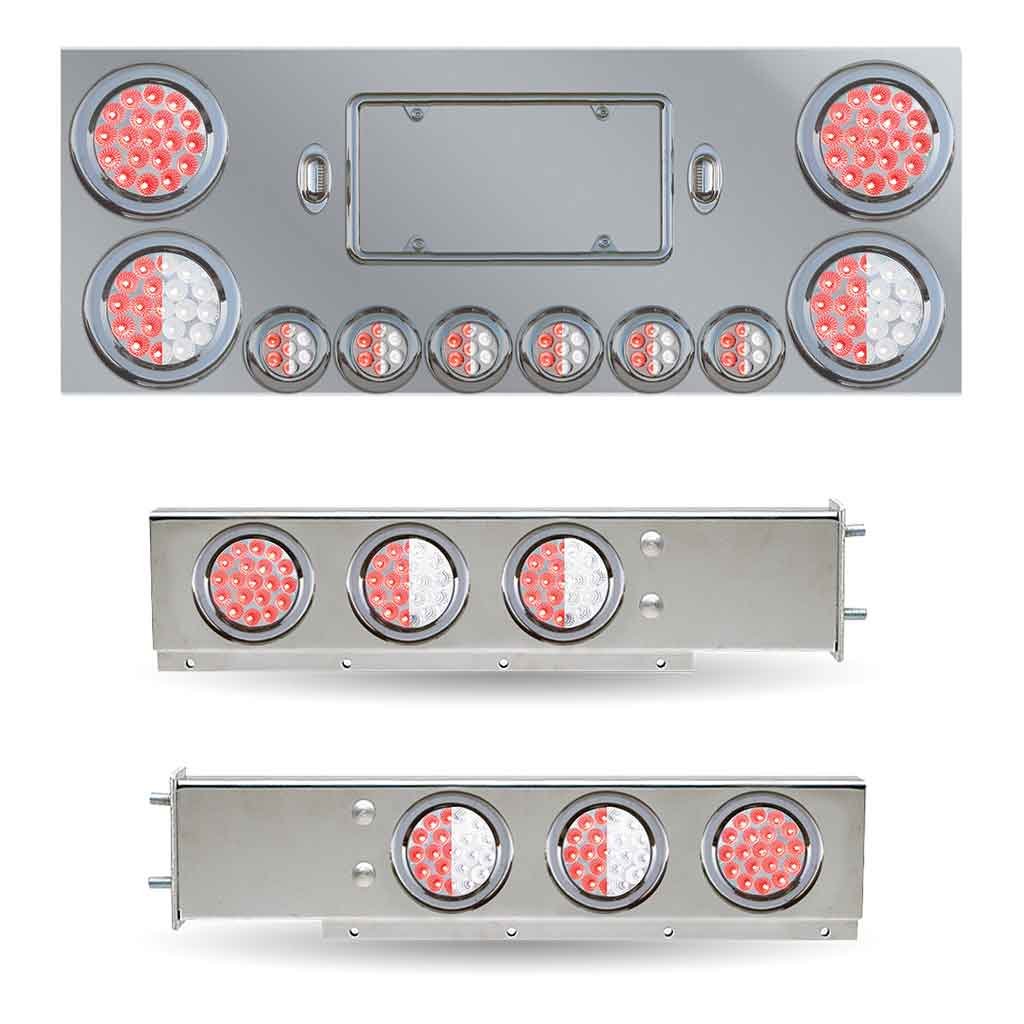 Dual LED Mud Flap Hangers & Center Panel Rear Accessory Kit (3 3/4" Bolt Spacing)-TRX-SPC32