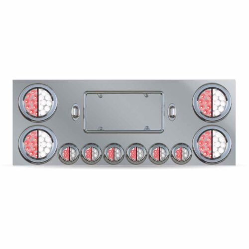Dual LED Rear Center Panel - 4" & 2" LEDs| Stainless Steel-TU-9001L3