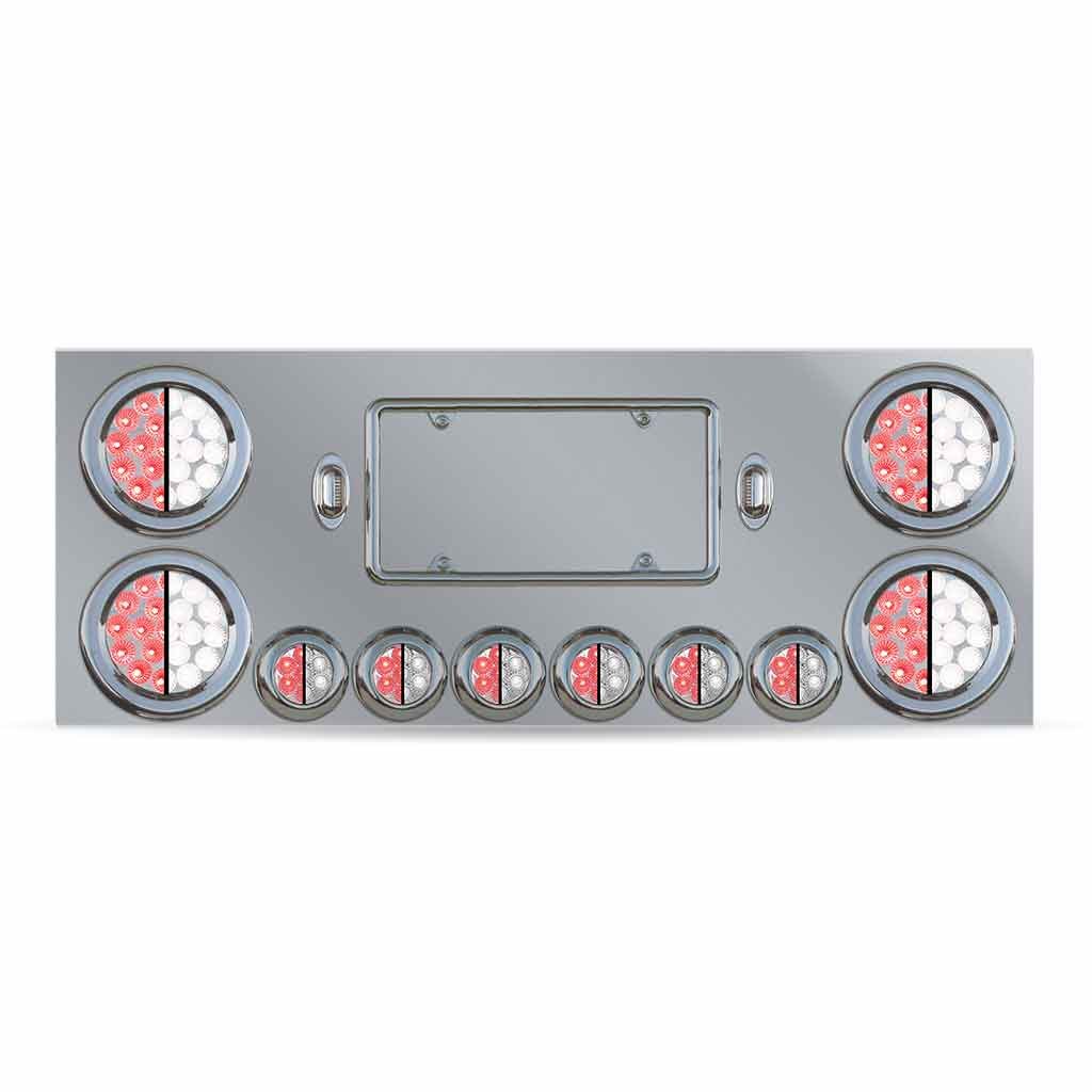 Dual LED Rear Center Panel - 4" & 2" LEDs| Stainless Steel-TU-9001L3