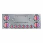 Dual LED Rear Center Panel - 4" & 2" Dual LEDs (Clear Lens) | Stainless Steel-TU-9001L5