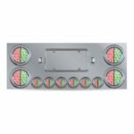 Dual LED Rear Center Panel - 4" & 2" Dual LEDs (Clear Lens) | Stainless Steel-TU-9001L6