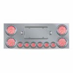 Dual LED Rear Center Panel - 4" & 2" Dual LEDs (Clear Lens) | Stainless Steel - Image 3