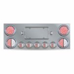 Dual LED Rear Center Panel - 4" & 2.5" Dual LEDs (Clear Lens) | Stainless Steel-TU-9002L2
