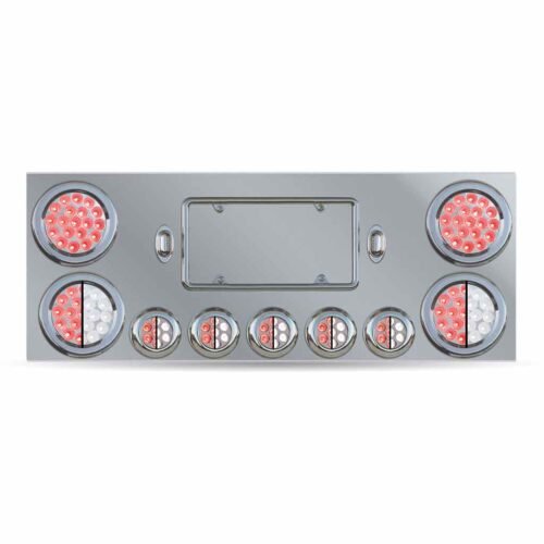 Dual LED Rear Center Panel - 4" & 2.5" Dual LEDs (Clear Lens) | Stainless Steel-TU-9002L2