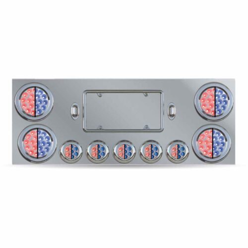 Dual LED Rear Center Panel - 4" & 2.5" Dual LEDs (Clear Lens) | Stainless Steel-TU-9002L4
