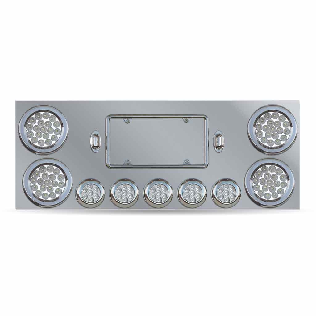 TU-9002L4_OFF Dual LED Rear Center Panel - 4" & 2.5" Dual LEDs (Clear Lens) | Stainless Steel - Image 2