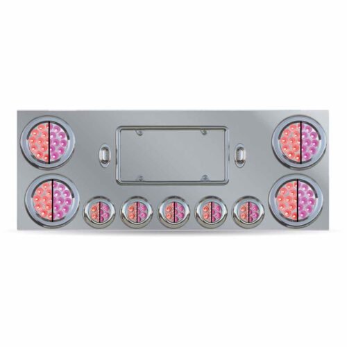 Dual LED Rear Center Panel - 4" & 2.5" Dual LEDs (Clear Lens) | Stainless Steel-TU-9002L5