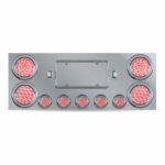 Dual LED Rear Center Panel - 4" & 2.5" Dual LEDs (Clear Lens) | Stainless Steel - Image 3