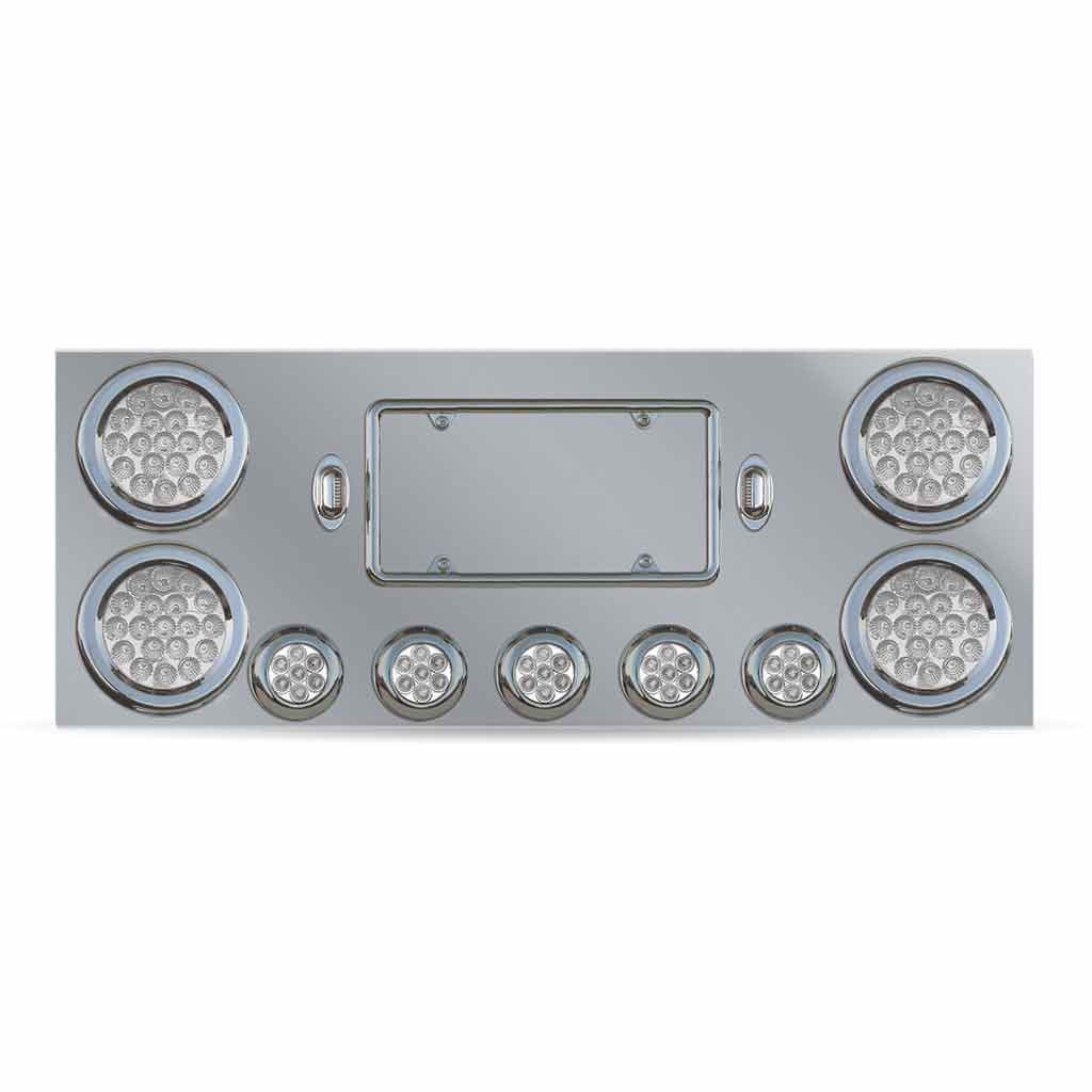 TU-9002L5_OFF Dual LED Rear Center Panel - 4" & 2.5" Dual LEDs (Clear Lens) | Stainless Steel - Image 2