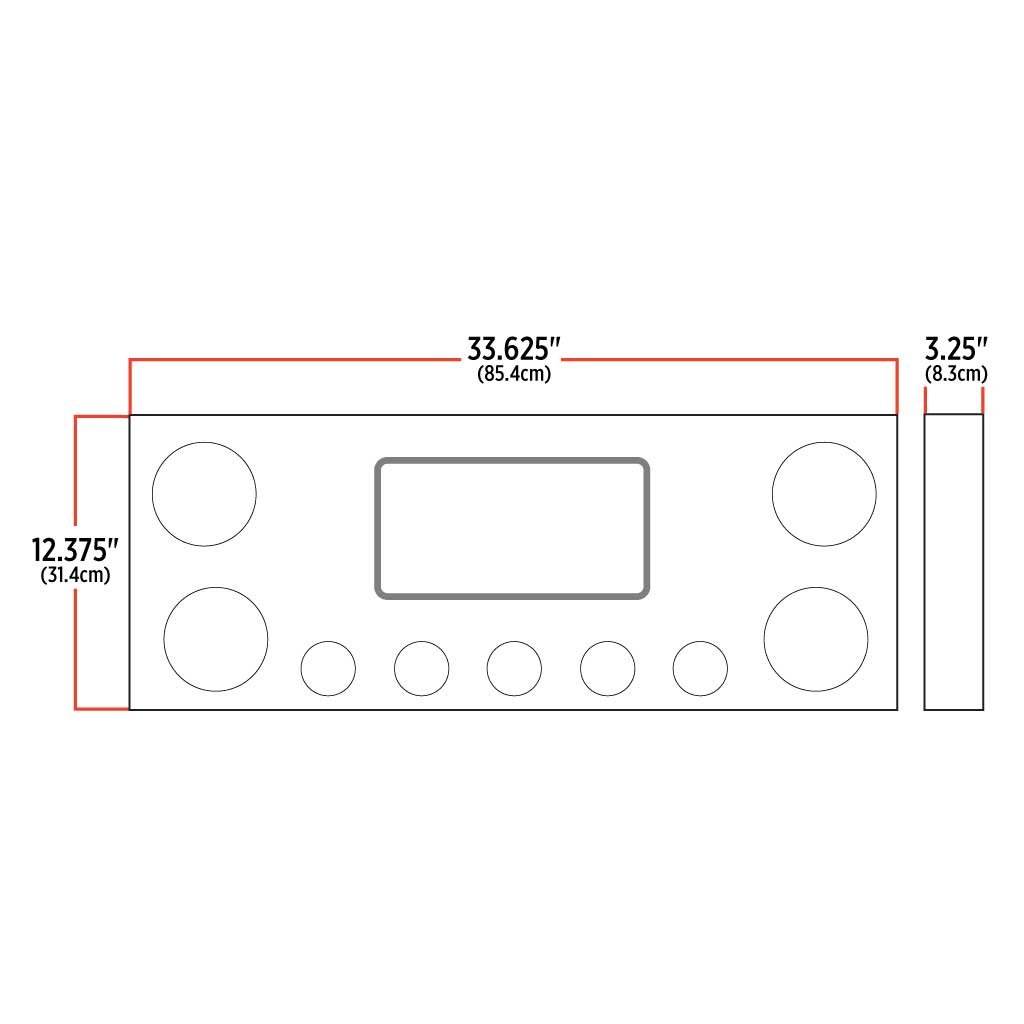 TU-9002L6_TECH Dual LED Rear Center Panel - 4" & 2.5" Dual LEDs (Clear Lens) | Stainless Steel - Image 5