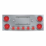 LED Rear Center Panel - 4" & 2.5" LEDs (Red Lens) | Stainless Steel - Image 2