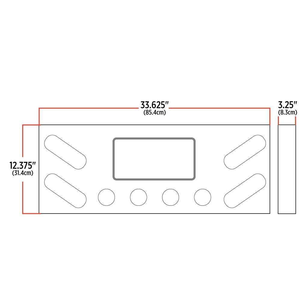 TU-9008_TECH LED Rear Center Panel - 4 x Oval Holes & 4 x 2.5" Holes | Stainless Steel - Image 2