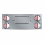 Dual LED Rear Center Panel - 4" Dual LEDs (Clear Lens) | Stainless Steel-TU-9017L2