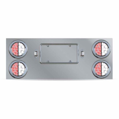 Dual LED Rear Center Panel - 4" Dual LEDs (Clear Lens) | Stainless Steel-TU-9017L2
