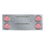 Dual LED Rear Center Panel - 4" Dual LEDs (Clear Lens) | Stainless Steel - Image 3