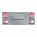 Dual LED Rear Center Panel - 4" Dual LEDs (Clear Lens) | Stainless Steel-TU-9017L4