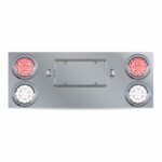 Dual LED Rear Center Panel - 4" Dual LEDs (Clear Lens) | Stainless Steel - Image 4